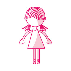 shadow cute pink girl cartoon vector graphic design