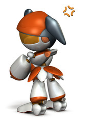 イラついて振り返るロボット