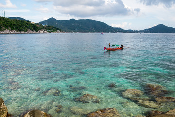 Tropical paradise on the island of Koh nang yuan in Thailand,