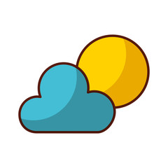 shadow sun and cloud vector graphic design