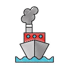 scribble color ship cartoon vector graphic design