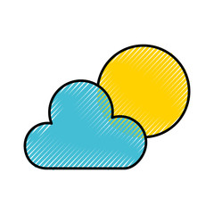 scribble sun and cloud vector graphic design