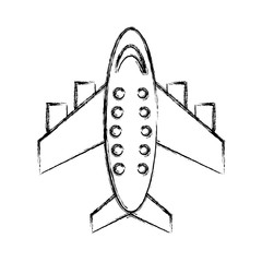 sketch draw airplane cartoon vector graphic design