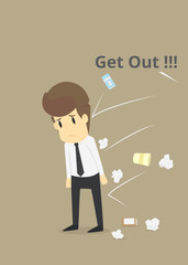 Businessman discharge get out