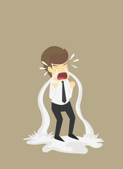 businessman crying sad