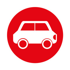 red round icon car cartoon vector graphic design