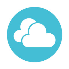 cute round icon blue clouds cartoon vector graphic design