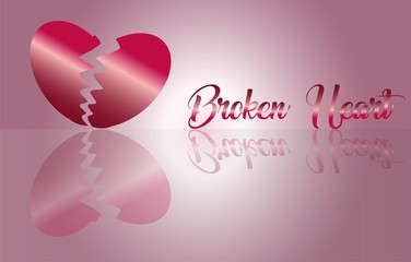Broken Heart art and word for Abstract Background