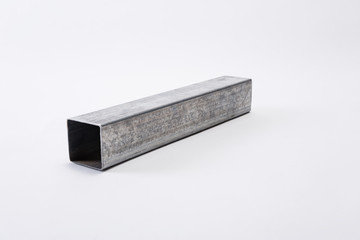 Metal steel tube close up.