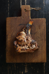 juicy grilled steaks on a cutting board