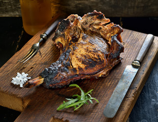 juicy grilled steaks on a cutting board