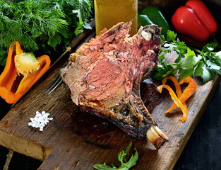 juicy grilled steaks on a cutting board