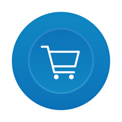 Runder 3D Button - Einkaufswagen - Warenkorb