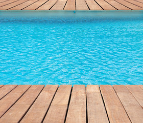 piscine, plage en bois 