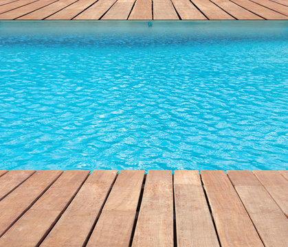 piscine, plage en bois 