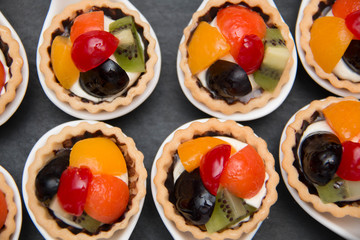  Fruit tart with various fruits for background