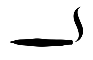     Smoking a marijuana joint or cannabis spliff cigarette flat vector icon for apps and websites 