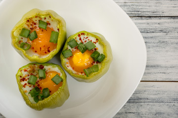 Eggs in green peppers