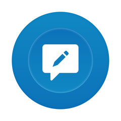 Runder 3D Button - Sprechblase mit Stift - Blog