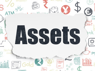 Banking concept: Assets on Torn Paper background