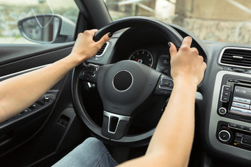 woman driver driving a car