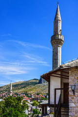 Obraz premium Mostar mosque town view, Bosnia and Herzegovina