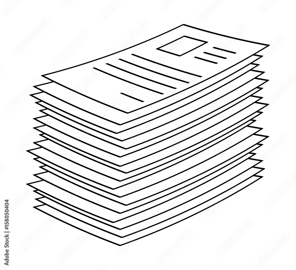 Fototapete heap, stack of paper document file web icon vector symbol icon design.
