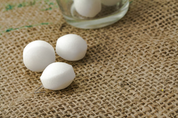 Moth balls over the sackcloth