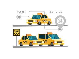 Taxi service concept. Vector illustration.