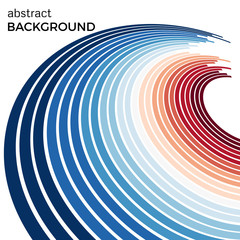 Abstract background with bright blue and red colorful lines. Colored circles with place for your text  on a white background.
