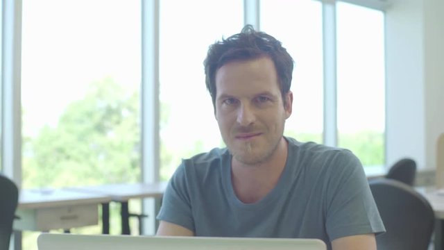 Man using laptop computer