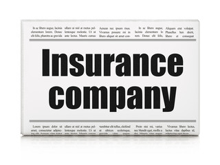 Insurance concept: newspaper headline Insurance Company