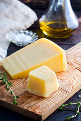 Parmesan on wooden board