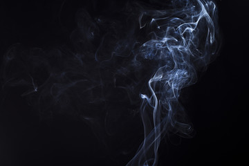Swirl of smoke on black background