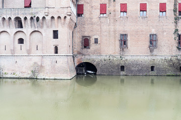 Views of the medieval ducal castle called estense, in marnific state of conservation