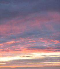 Fototapeta premium photo of variegated sunset sky