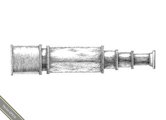 Vintage binoculars hand drawing engraving style,Binoculars vintage clipart