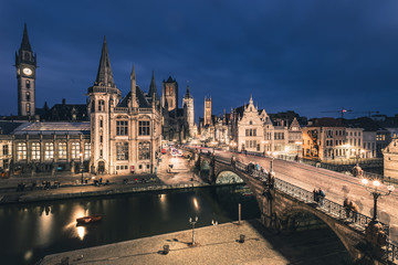 Fototapeta premium Picturesque medieval buildings overlooking the 