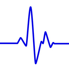 Fluorescent tube as a cardiogram sign on the wall, 3d illustration