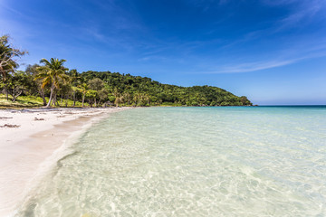 White sand beach in Phu Quoc island in Vietnam