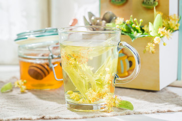 Fresh linden tea with honey best cure for flu