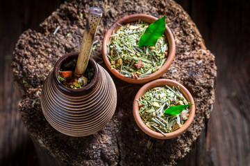 Full of flavor yerba mate made of fresh dried leaves