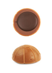 Toffee caramel chocolate candy isolated