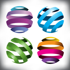 Four abstract globes for print or web use   