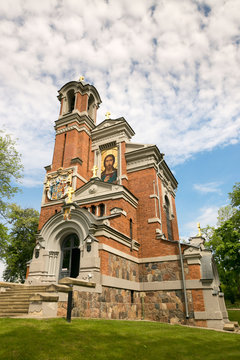 Mir, BELARUS - May 20, 2017: Mir Castle in Minsk region. Chapel-burial vault of Svyatopolk-Mirsky. Date of construction: 1904.