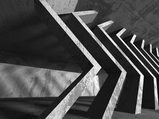 Fototapeta premium Dark empty room. Concrete rusty walls. Architecture background