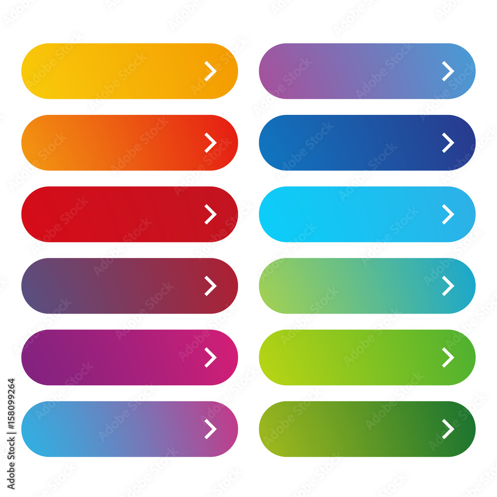 Poster Empty web button set vector