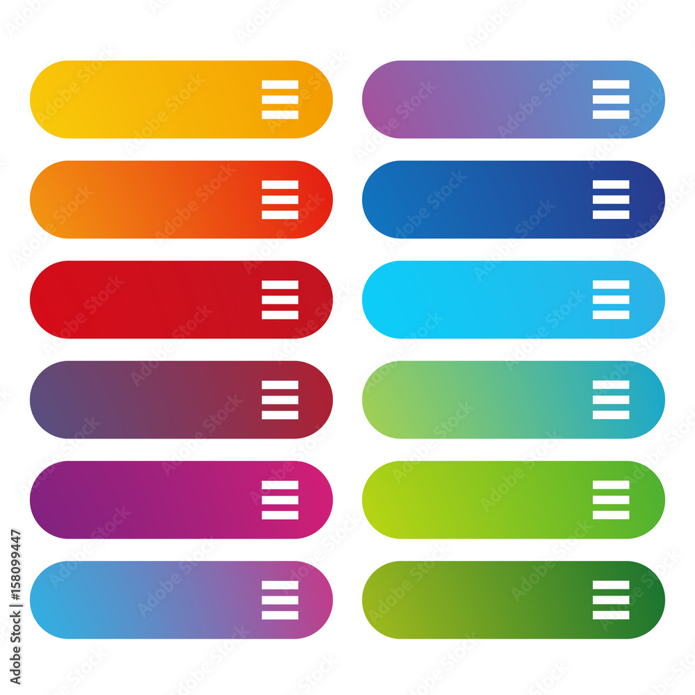 Poster Empty web button set vector