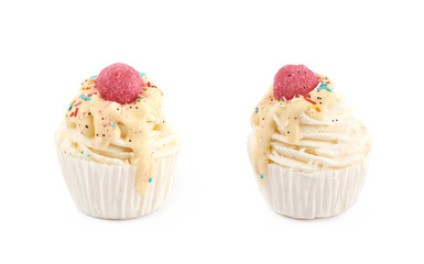 Cupcake shaped bath bomb isolated
