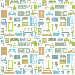 Vector furniture seamless pattern background 3